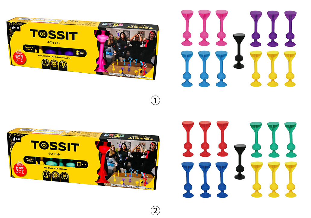 TOSSIT　ファミリーパック　ピンク パープル ライトブルー イエロー